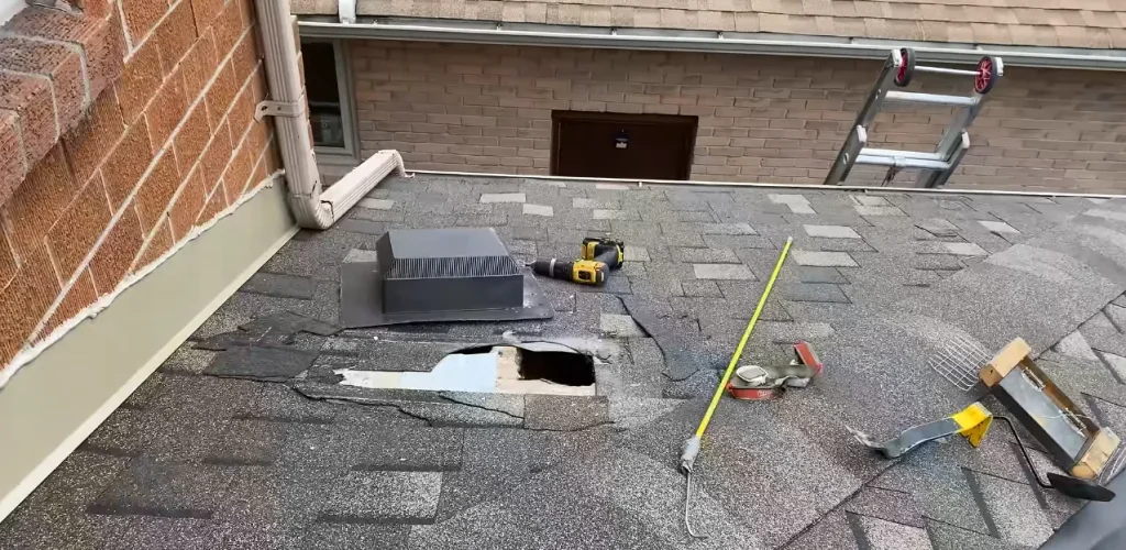 Roof exclusion work sealing entry points